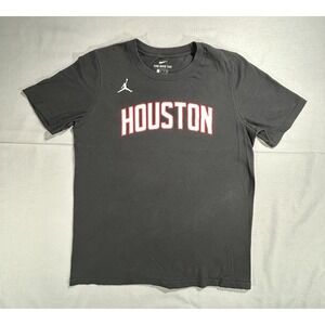 Nike Tee Houston Rockets short sleeve black‎ tshirt Youth Large Slightly Faded